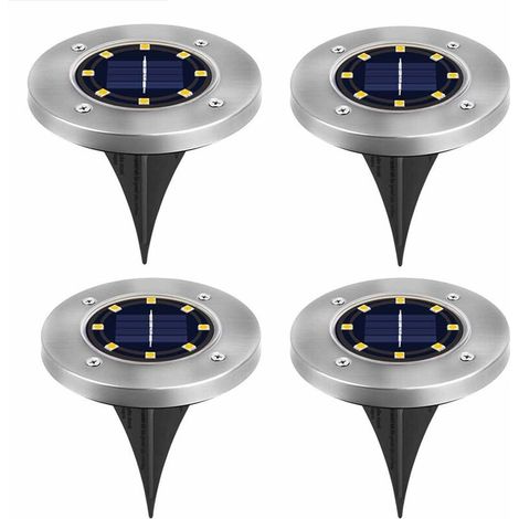 8 Solar Garden LED Lawn, Patio, Yard Solar Planter 4-Piece White (1/5)