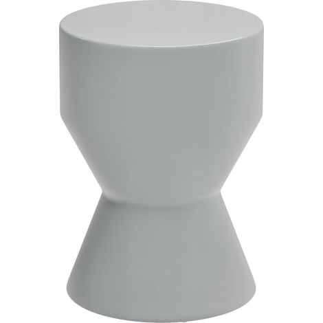 Tabouret en céramique - 120 kg - 33 x 45,5 cm - Résistant aux intempéries - Forme de sablier - Extérieur, camping, jardin, terrasse, balcon - Gris clair (1/5)