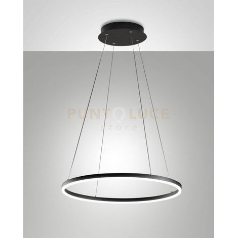 GIOTTO SOSPENIONE NERA  D.60cm  A LED 3000K - 36W - 3780 lm DIMMERABILE C/ACCESS.