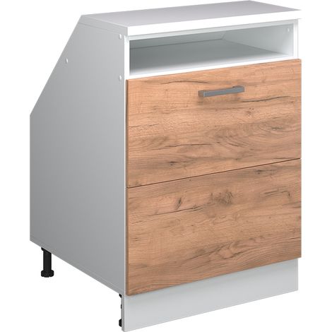 Armario para techo inclinado Rion, Roble dorado, 60 x 81.6 cm con 2 cajones, carcasa 60 cm de profundidad, Vicco (1/5)