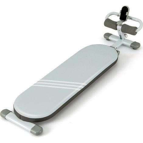Banco de abdominales plegable con 3 angulos ajustables y soporte para movil azul