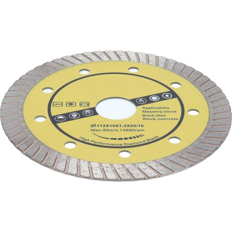 Lame de scie diamantée à jante continue 58 dents 112mm pour carrelage et béton, accessoire pour porte-outil 20mm (1/5)