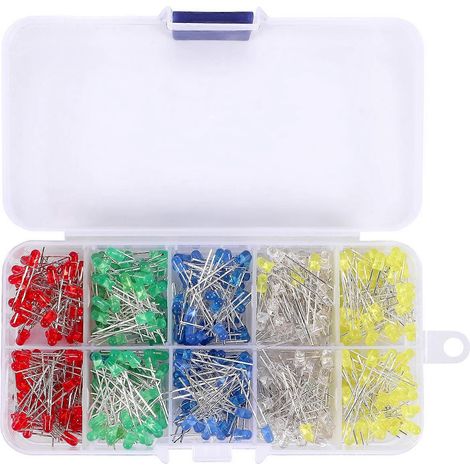 500 LEDs (3 mm), rot, grün, gelb, blau und weiß (1/5)