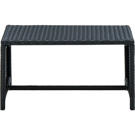 Table basse Table de salon simple - Noir 70x40x38 cm Résine tressée fr36186 (1/4)
