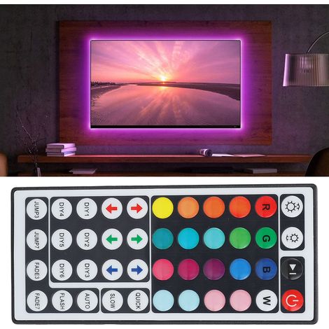 Télécommande infrarouge RGB 44 touches pour bandes lumineuses 5050 et 2835, contrôle couleur LED (1/5)