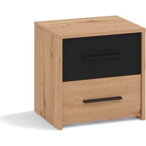 Comodino camera da letto rovere artigiano grigio grafite moderno cm 42x33,2x42,1h in truciolare bilaminato elegante (1/5)