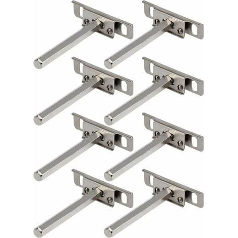 Supports en Métal pour Étagère Flottante 8Pcs Support Mural Discret modèle Fixation Tablettes Rangement Support pour Etagère Flottante Invisible Fixation (1/5)