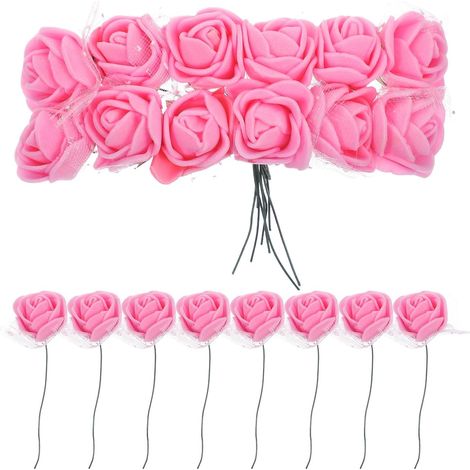 roses artificielles en polyéthylène avec fil de fer lot de