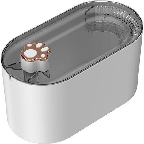 Fontaine à eau pour animaux, ABS, avec filtre, 3000ml, gris