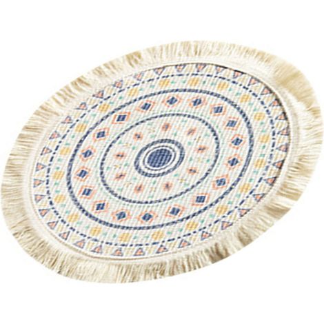 Set de table rond en coton et polyester, doux et confortable, tissé avec pompons, pour la décoration de la cuisine (ES) (1/5)