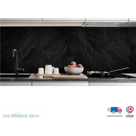 Crédence : Ardoise noir 2 - Alu composite - 60 - 120 (1/3)