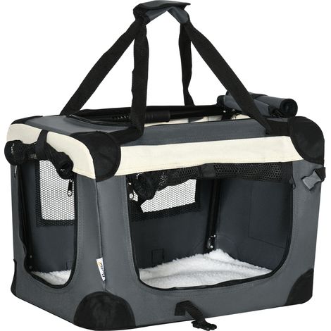 51cm Foldable Pet Carrier, with Cushion, for Mini Dogs and Cats - Grey