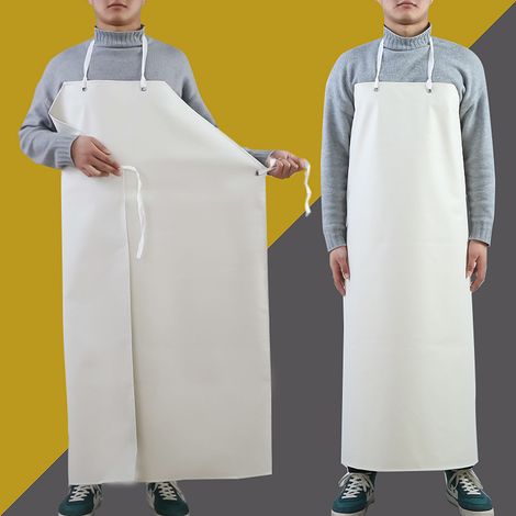 Tablier étanche pour hommes Tablier épais en caoutchouc Tablier de travail réglable Tablier de boucher pour le nettoyage，11590
