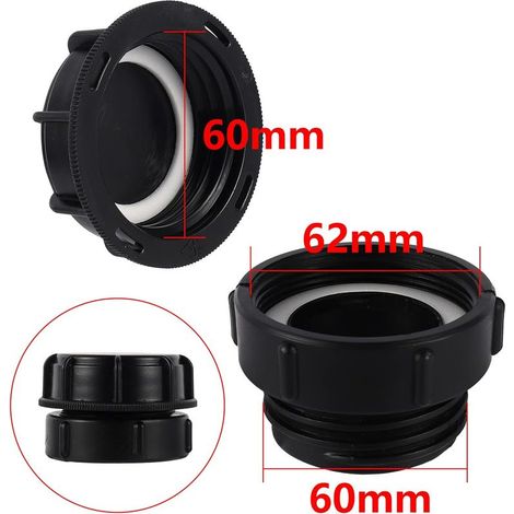IBC-Adapter 62 mm Grobgewinde auf 60 mm, mit S60-Tankverschluss, Schlauchadapter, 1000-Liter-Tankanschluss, für 1000-Liter-Tankventil, Regenwassertank, Behälter (1/5)