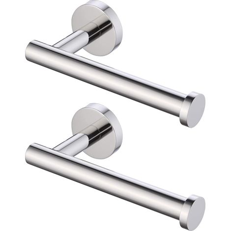2 Pièces - Porte Papier Toilette - Dérouleur Mural - Acier Inoxydable Poli - Installation Horizontale ou Verticale - Pour Salle De Bain - Argent - 12,5x8cm (1/5)