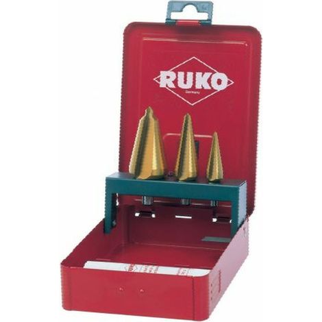 Set di punte coniche RUKO HSS-TiN + 30 g di pasta da taglio per metallo e legno. (1/2)