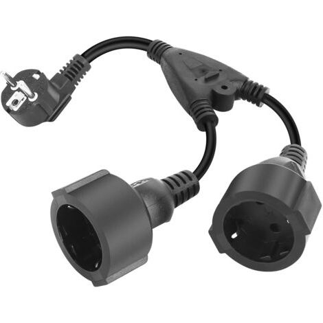 Adaptateur de Prise Double IP44 - Rallonge Courte 2 en 1 pour Maison (1/5)
