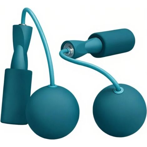 Corde à sauter sans fil bleu canard, poignées ergonomiques, pour fitness et cardio à domicile, sans risque de se blesser