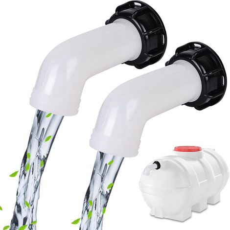 IBC Bec de Vidange avec Adaptateur, 2 Pièces Buse de RéServoir Deau Valve 1000L IBC Rallonge de Cuve (1/5)