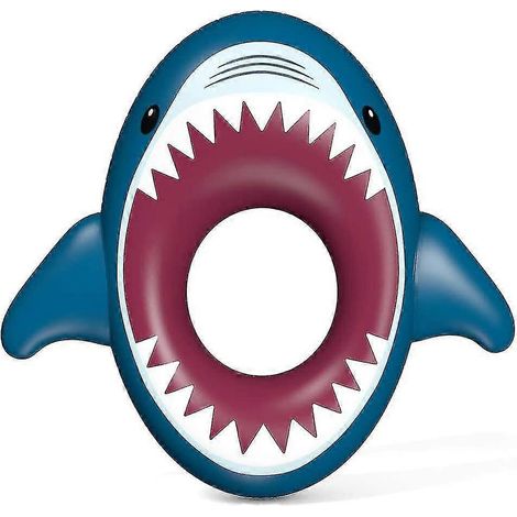 Bouée gonflable en forme de requin pour enfants, idéale pour la piscine, la plage, les fêtes aquatiques et la détente estivale.-AquaForge (1/5)