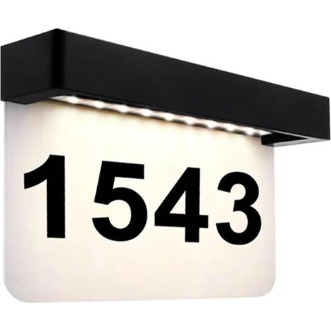 Numéros de maison extérieurs avec éclairage LED solaire