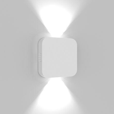 Roller Lampada da Parete per Interni ed Esterni in Alluminio Pressofuso Bianco Opaco con Doppia Emissione LED 10.5W e Grado di Protezione IP54 (1/2)