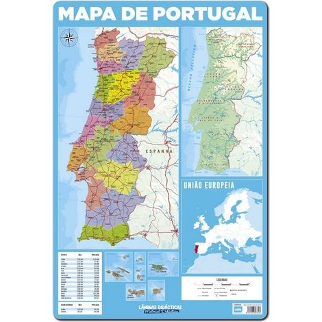 Lamina didactica portugues Karte von Portugal