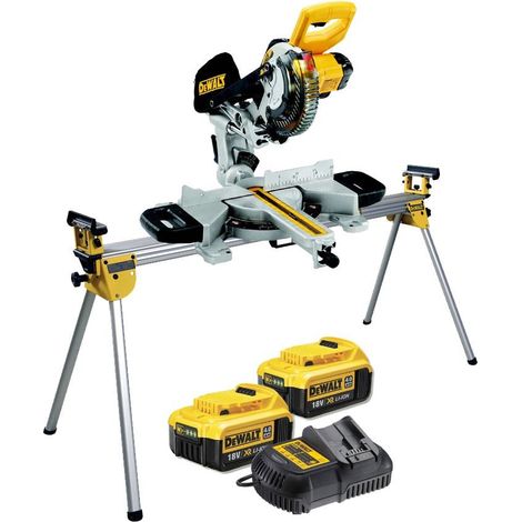 Dewalt DCS365M2 18v Cordless XPS 184mm Mitre Saw, 2 x 4.0ah + DE7023 Leg Stand (1/3)