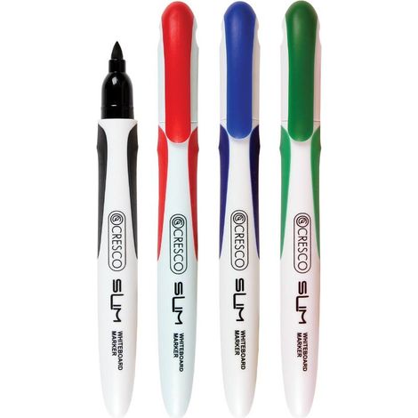 Pennarelli cancellabili a secco CRESCO Slim - 4 colori, punta a pennello