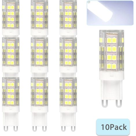 Ampoules LED 2835 à culot G9, 5 W, 6 000 K (équivalent à 40 W halogène), 40 SMD, lumière du jour, pour usage domestique, micro-ondes, lustres et ventilateurs de plafond (avec douille intermédiaire) - (1/5)