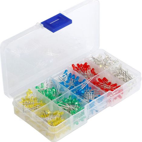 LED de 3 mm avec 500 LED rouges, vertes, jaunes, bleues et blanches