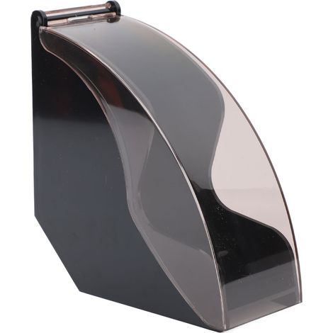 Boîte de rangement en forme d'éventail avec couvercle anti-poussière, porte-filtre à papier filtre compact en acrylique, récipient à café noir. (1/5)