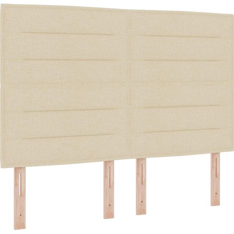 Maison Exclusive - Testiera LED con strisce LED con testiera Crema 144 cm Tessuto (1/5)