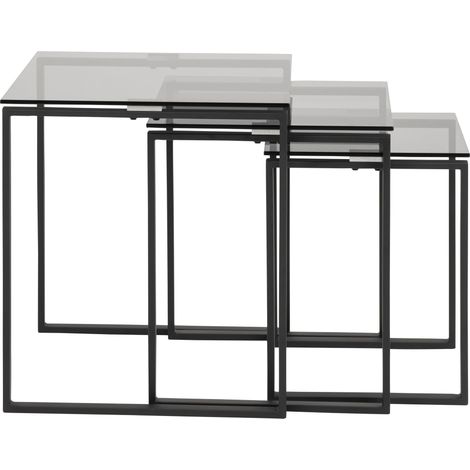 Kamma Couchtisch Einschubtische 3er-Set grau.