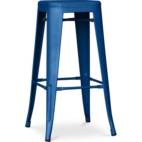 Tabouret de bar - Design industriel - 76cm - Nouvelle édition - Stylix Bleu foncé (1/5)