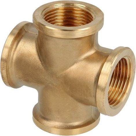 Raccord laiton - Croix laiton à visser FF 3/4'