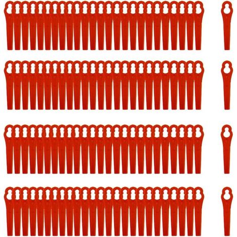 300pcs Lames en Plastique Coupe,Lames en Plastique de Rechange,Lames de Tondeuse en Plastique,Coupe-bordure en Plastique,Pelouse Tondeuse Accessoires pour Jardin (rouge)