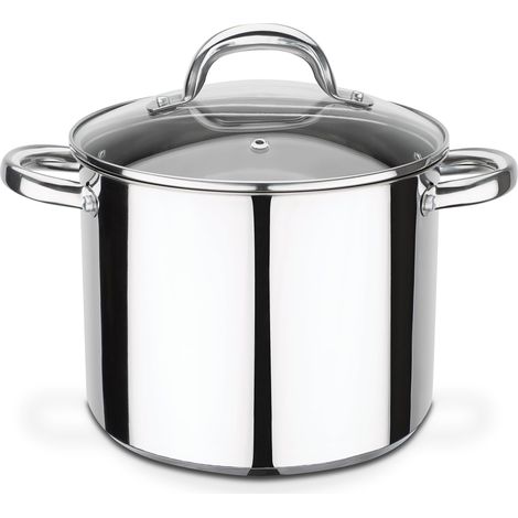 pot à légumes avec couvercle en verre, acier inoxydable, argent, 22 cm, 6,8 litres, 31x 22 x 18 cm (1/5)