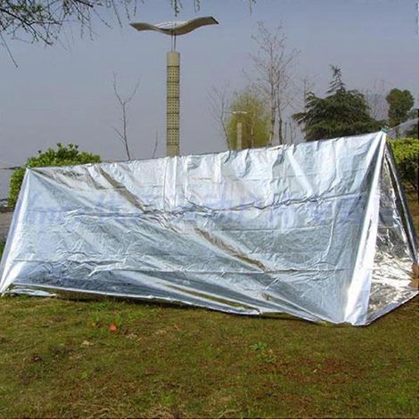 Couverture de survie imperméable d'extérieur, film thermique, rideau de premiers secours spatial, couverture militaire 130 x 210 cm (1/5)