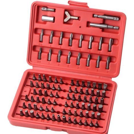 Jeu d'embouts 100 pièces boîte rouge