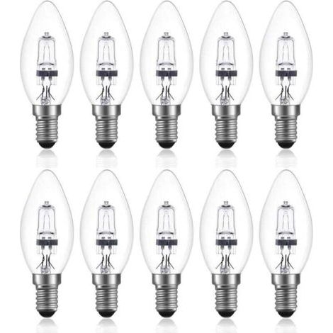 42W E14 C35 Dimmable ampoule halogène AC 220-240V Blanc Chaud 2700K e14 transparante ampoule halogene bougie (10pcs) (1/5)