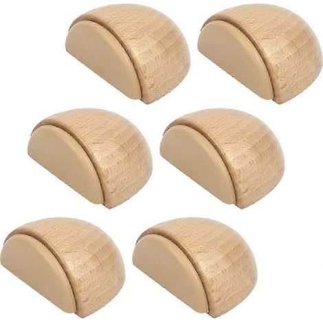 Lot de 6 butées de porte adhésives en bois pour sols et parquets. (1/5)