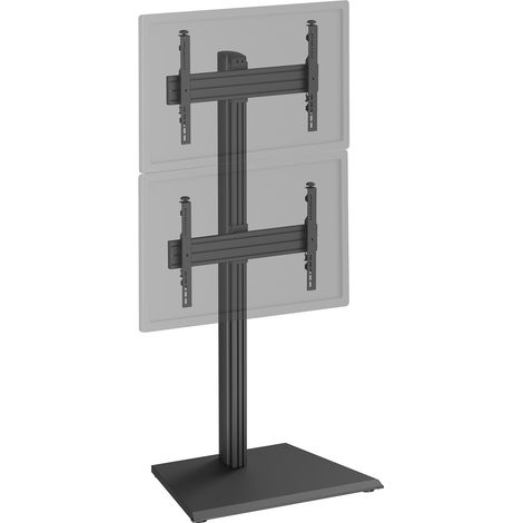 Support TV sur pied - 2 écrans 40''-65'' Hauteur 175cm à poser noir (1/3)