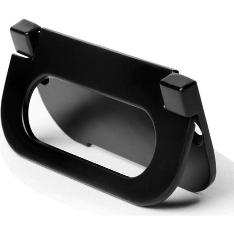 Poignées encastrées en alliage de zinc noir, design sobre, convenant aux portes coulissantes, tiroirs et portes de grange. Lot de 2, noir. (1/3)