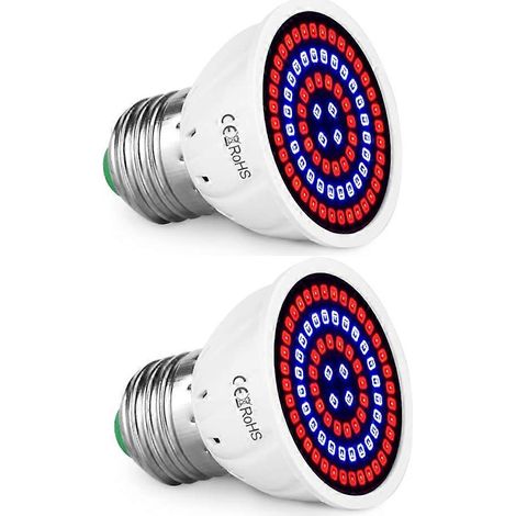 Ampoule LED de croissance PAR16 à col court, culot E27, 5 W (équivalent 50 W), lot de 2, pour plantes d'intérieur. (1/5)