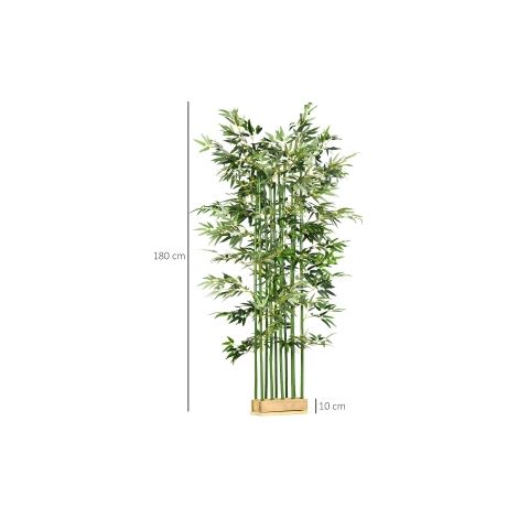 Bambou artificiel vert 180 cm en pot de bois de pin avec feuillage réaliste et entretien facile pour salon, bureau et terrasse (1/5)