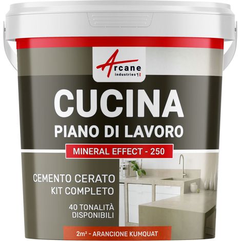 Microcemento cucina: per piano di lavoro e pavimento della cucina - 2 m² (in 2 strati) Arancione Kumquat - ARCANE INDUSTRIES