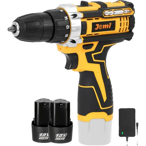 Taladro inalámbrico, 3 modos, 2 velocidades, 12 V (2 baterías), EU-b (1/2)