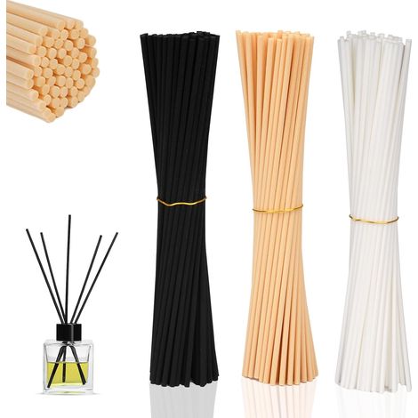 180pcs Reed Diffuser Sticks, 20cm x 3mm Fragrance Diffuser Sticks, Fiber Aroma Diffuser Sticks for Essential Oil in Home, Office, Hotel Spa (3 Colors) (1/5)
