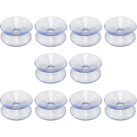 Ventouses double face compatibles avec dessus de table en verre, 10 ventouses sans crochets, ventouses pour miroir multifonctionnel, double face en verre antidérapant(30mm) (1/5)
